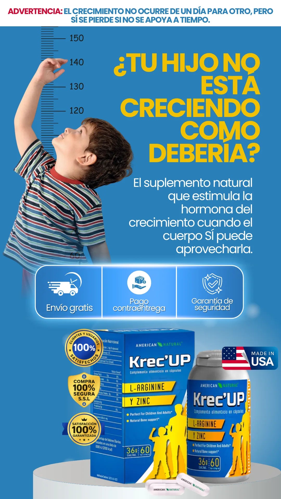 Krec UP | Estimulante natural de la hormona de crecimiento