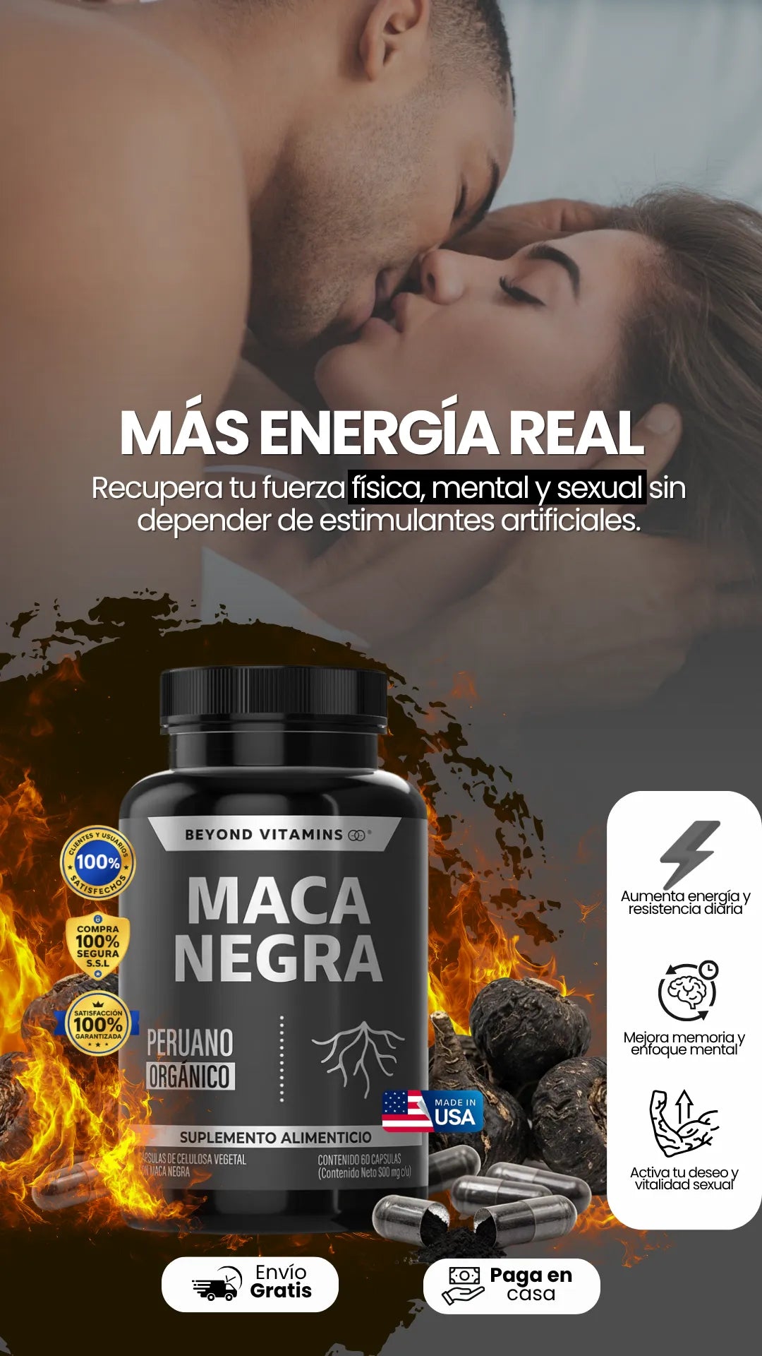 MACA NEGRA | mejorar la energía, el rendimiento físico y la vitalidad sexual.