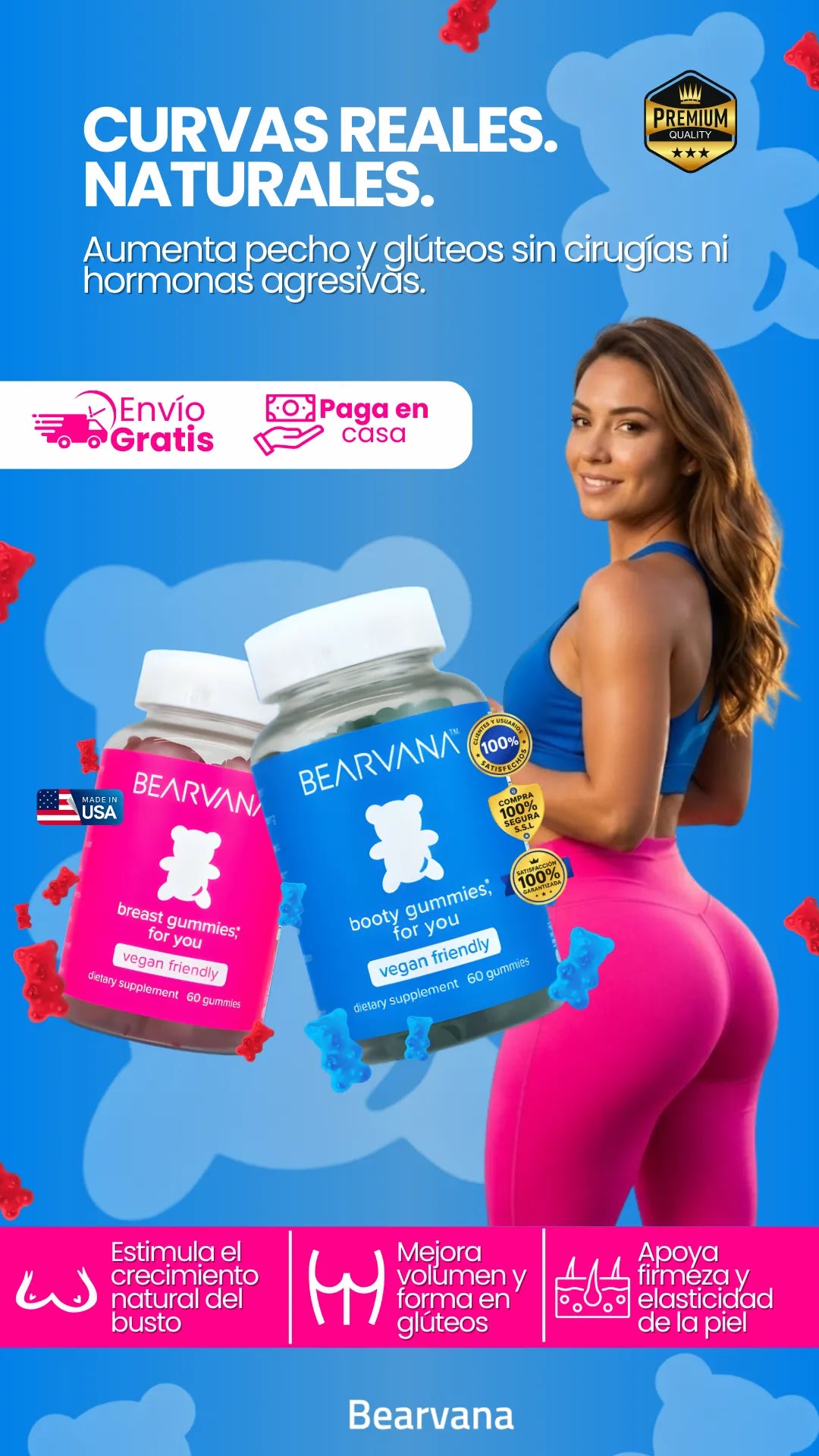 COMBO GOMITAS BEARVANA | Aumenta el volumen de glúteos y pecho