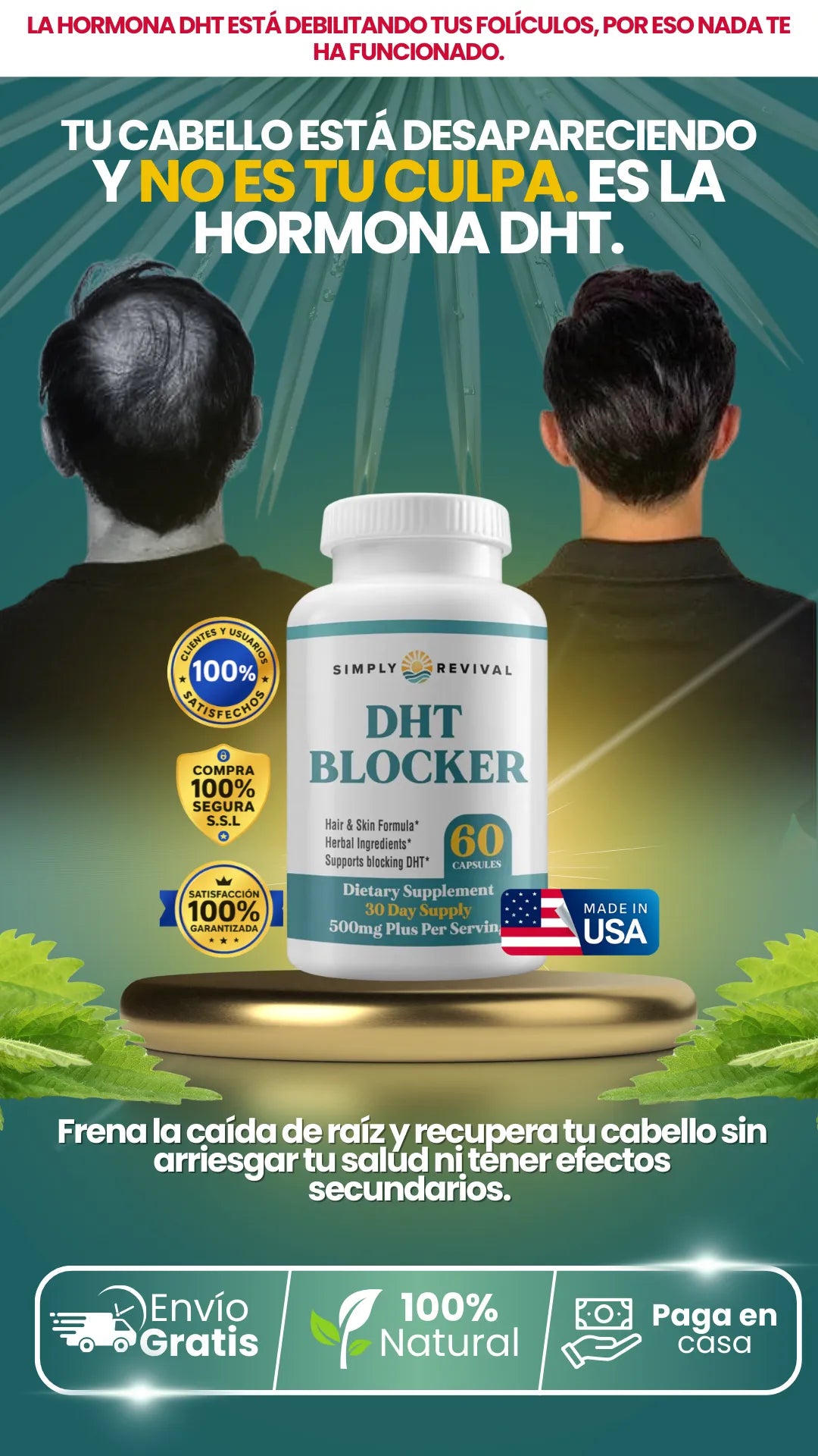 Bloqueador DHT Natural | Detén la Caída y Estimula el Crecimiento