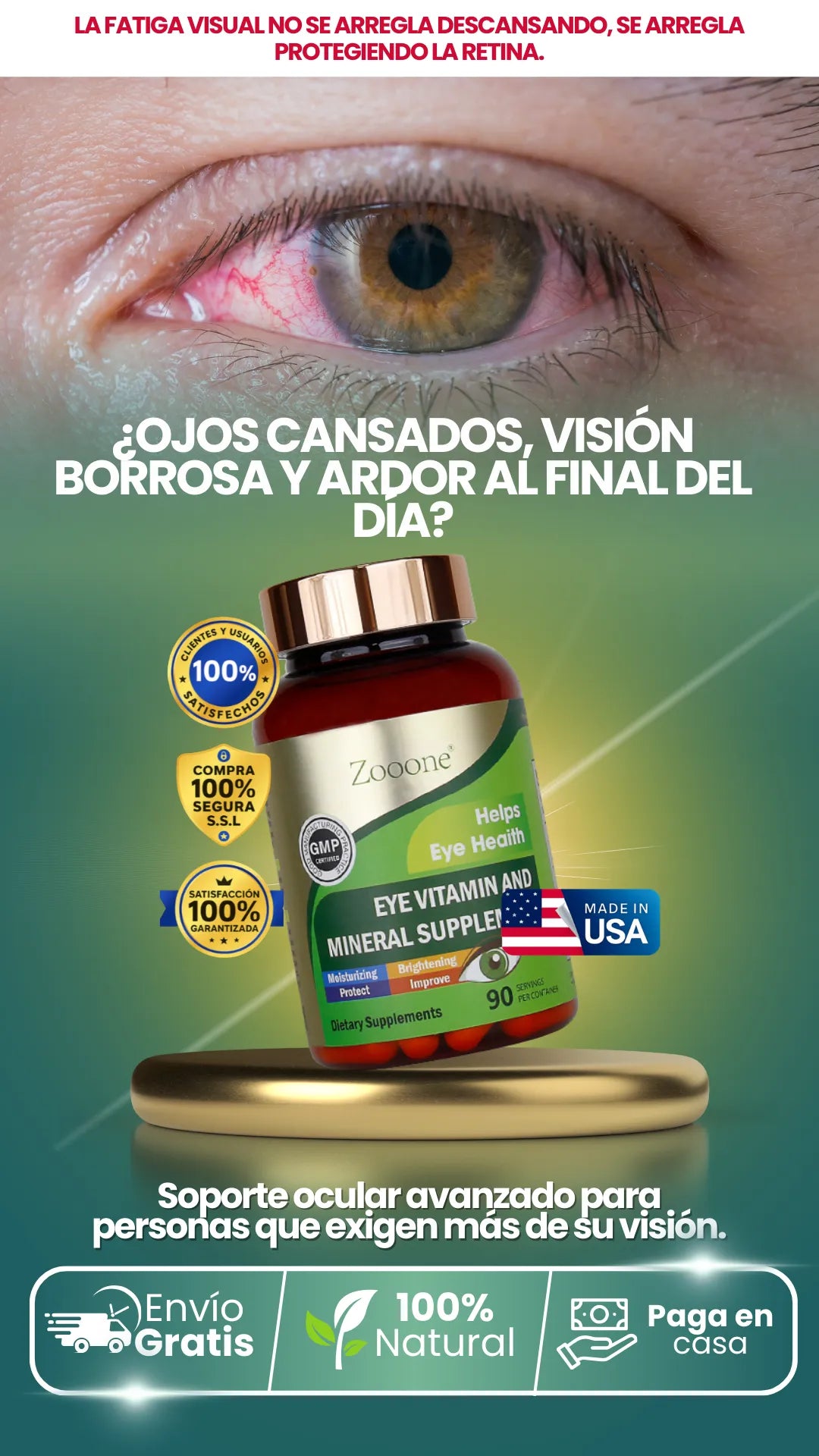 Zooone Vita Eyes | Recupera tu visión nítida y repara el desgaste de tus ojos.