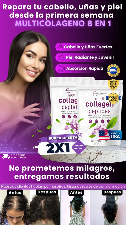 Multicolágeno con peptidos 8 en 1 original |  Combo 2x1 Importado