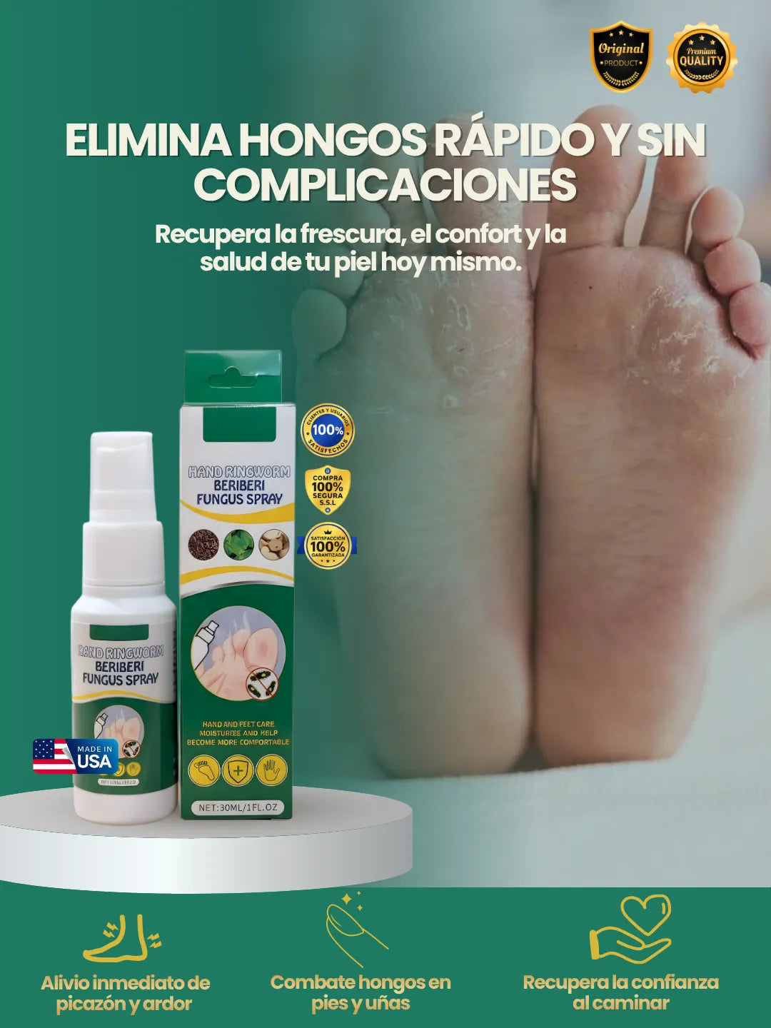 BeriBeri Fungus Spray | Elimina los Hongos, Mal Olor y Uñas Amarillas